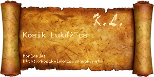 Kosik Lukács névjegykártya